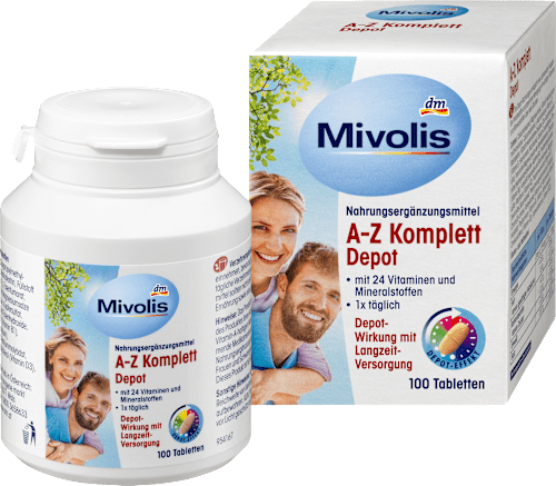 Tägliches Nahrungsergänzungsmittel mit 24 Vitaminen und Mineralstoffen – Hergestellt in Deutschland von Dm.
