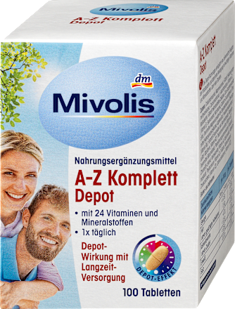 Tägliches Nahrungsergänzungsmittel mit 24 Vitaminen und Mineralstoffen – Hergestellt in Deutschland von Dm.