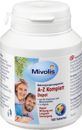 Tägliches Nahrungsergänzungsmittel mit 24 Vitaminen und Mineralstoffen – Hergestellt in Deutschland von Dm.
