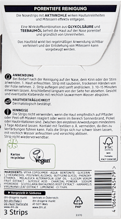 Aktivkohle-Nosestrips – Tiefenreinigung für porentiefe Haut (3 Stück)